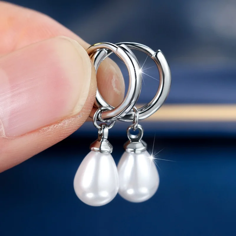 European and American Water Drop Pearl Ear Buckle with Light Luxury Style, Versatile, Small Market Design, High Grade Jewelry