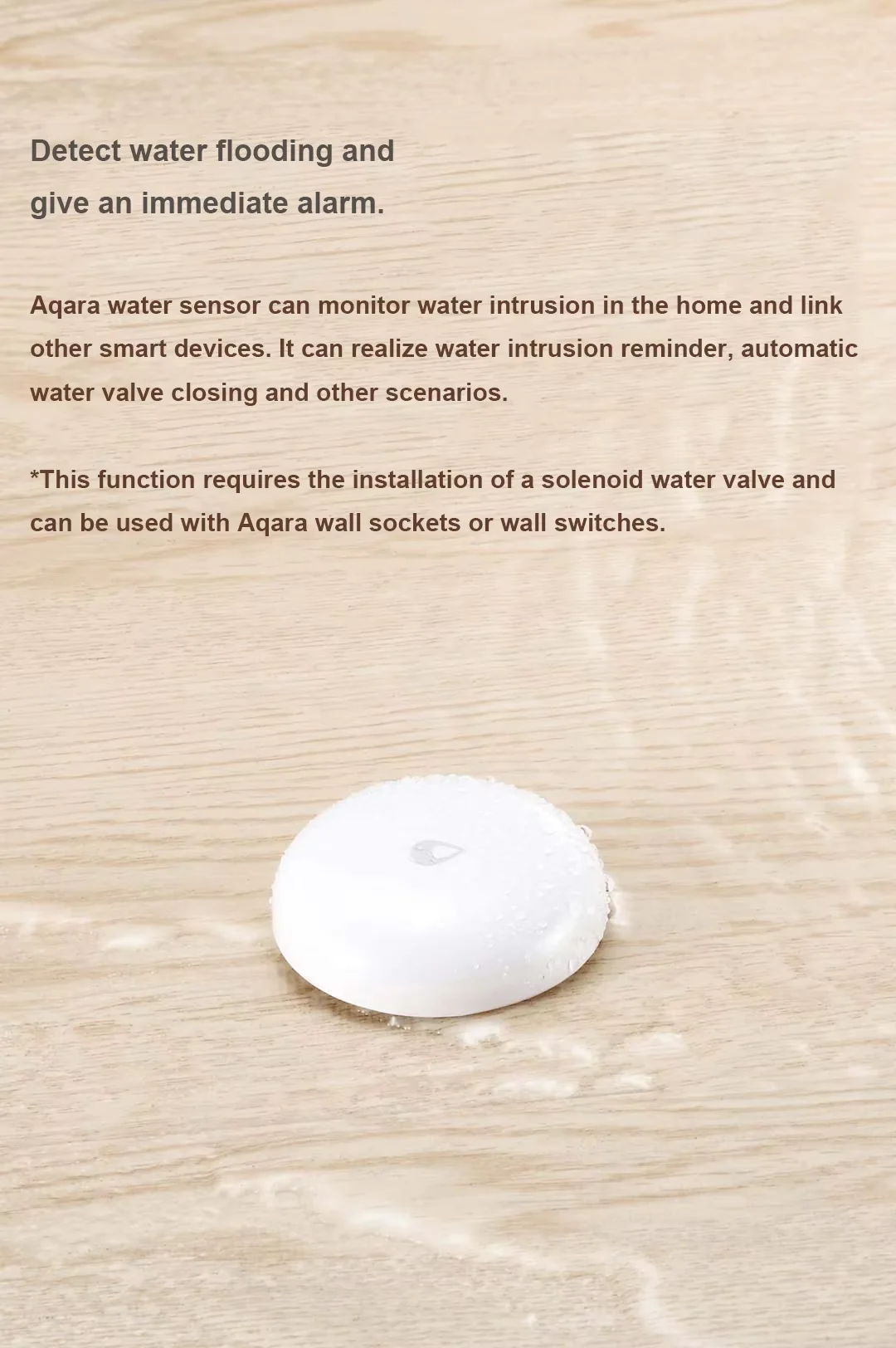 Aqaraแช่น้ําSensor E1 Zigbee 3.0 เครื่องตรวจจับน้ํารั่วแช่Sensor Alarmรีโมทคอนโทรลทํางานร่วมกับMi Home Homekit