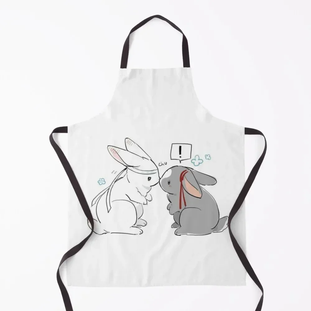 

Wangxian Mo Dao Zu Shi The Untamed Kissing Bunnies Apron useful gadgets for home Beauty Cute Kitchen Apron
