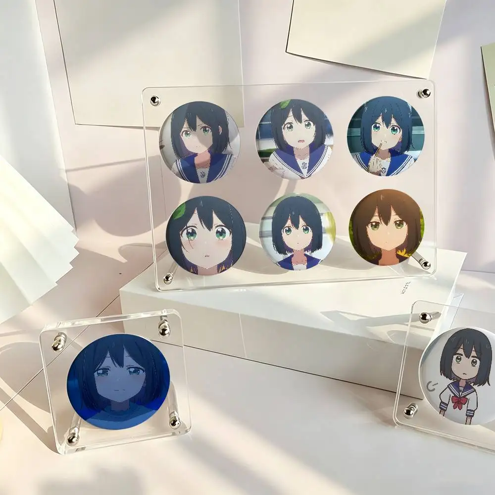 1pc Saki Aoi Senpai Is An Otokonoko Cartoon Style Badge Brooches On Backpack Decoration Round Enamel Pins For Accessorys