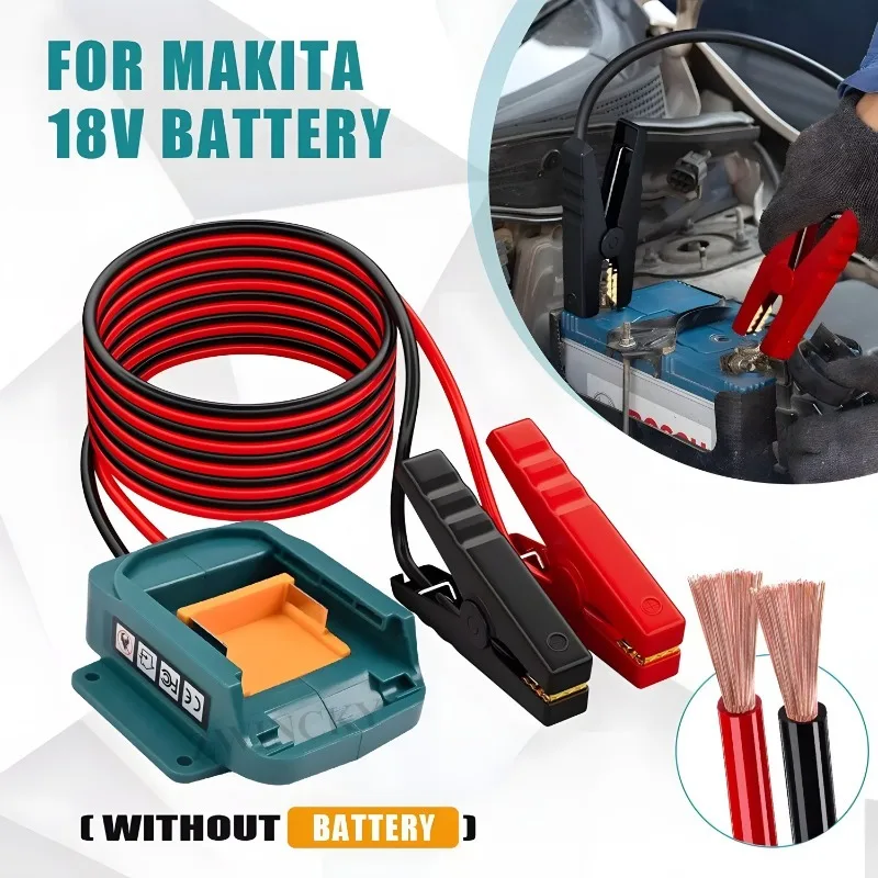Car Emergency Power DIY Adapter Automotive 12AWG 6FT Igniter Jump Starter for Makita for Milwaukee for Dewal 18V Li-ion Battery