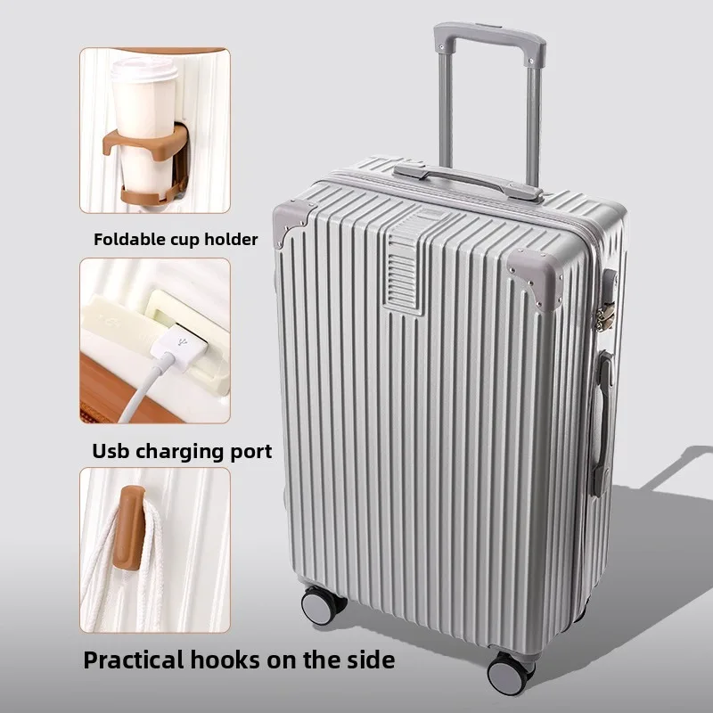 

Vintage Aluminum Frame Suitcase for Men Women 20 24 26 Inch Roller Luggage Secure TSA Lock Travel Case Rar Carry on Luggage