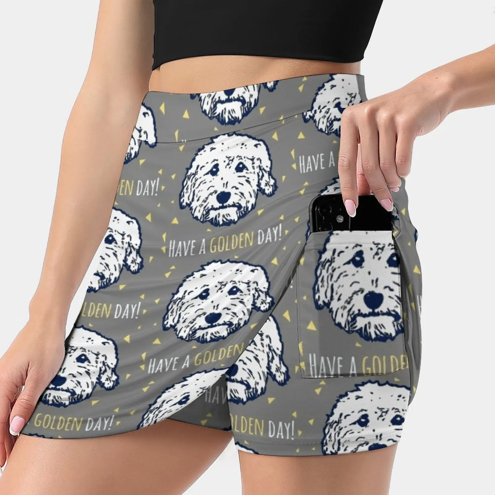 Have A Golden Day! Faces-S-Doodle Dog-Doodle Skirts Woman Fashion 2022 Pant Skirt Mini Skirts Office Short Skirt Golden Day