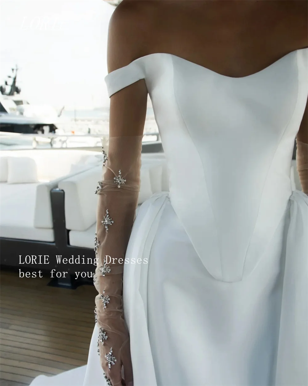LORIE luxe une ligne robe de mariée élégante chérie robes de mariée plissé hors de l'épaule robe de mariée personnalisée 2026