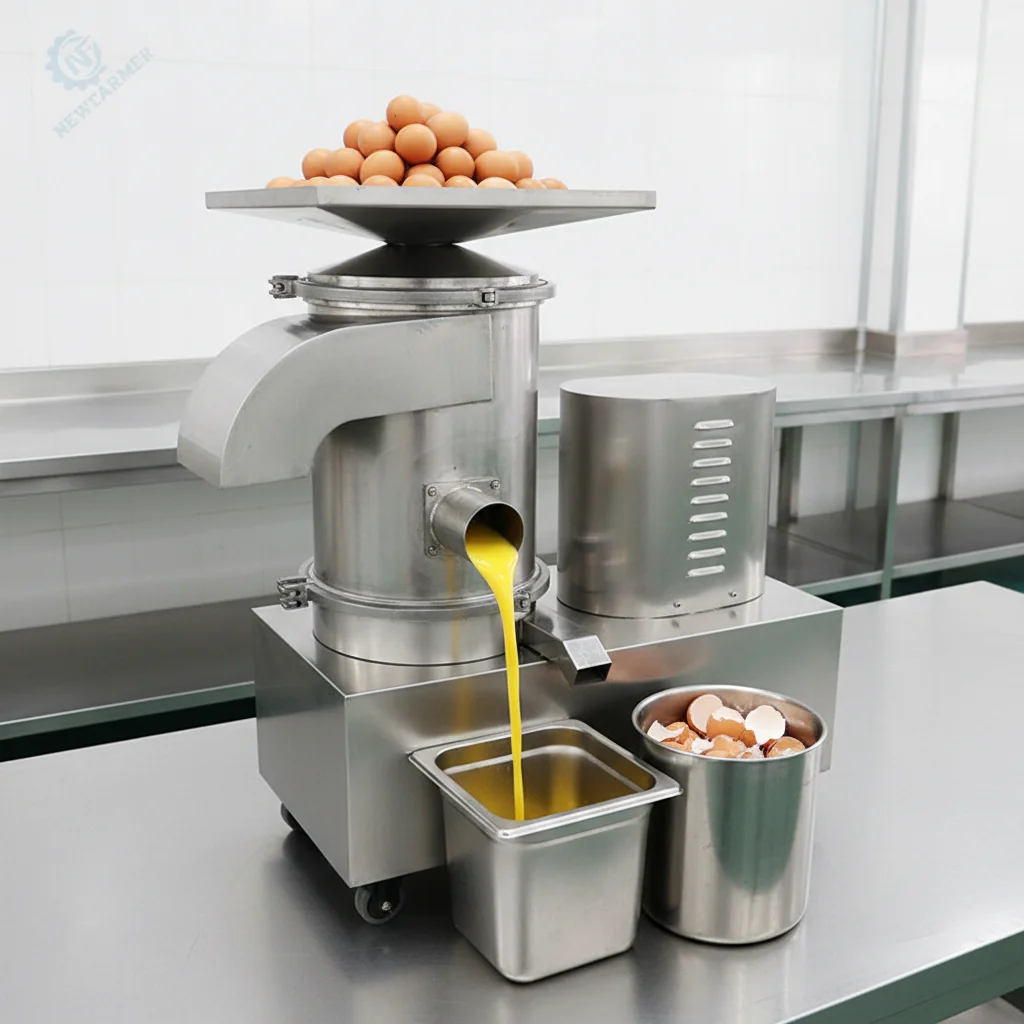 Commercial Stainless Steel PLC Core Gear Driven High Capacity 1000 Eggs/H Egg Beater & Cracker Processing Machine