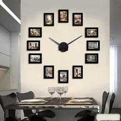 Creative Black Photo Frame Wall Clock DIY Album Clock Living Room Bedroom Decoration Photo Wall Hanging Anniversary Album