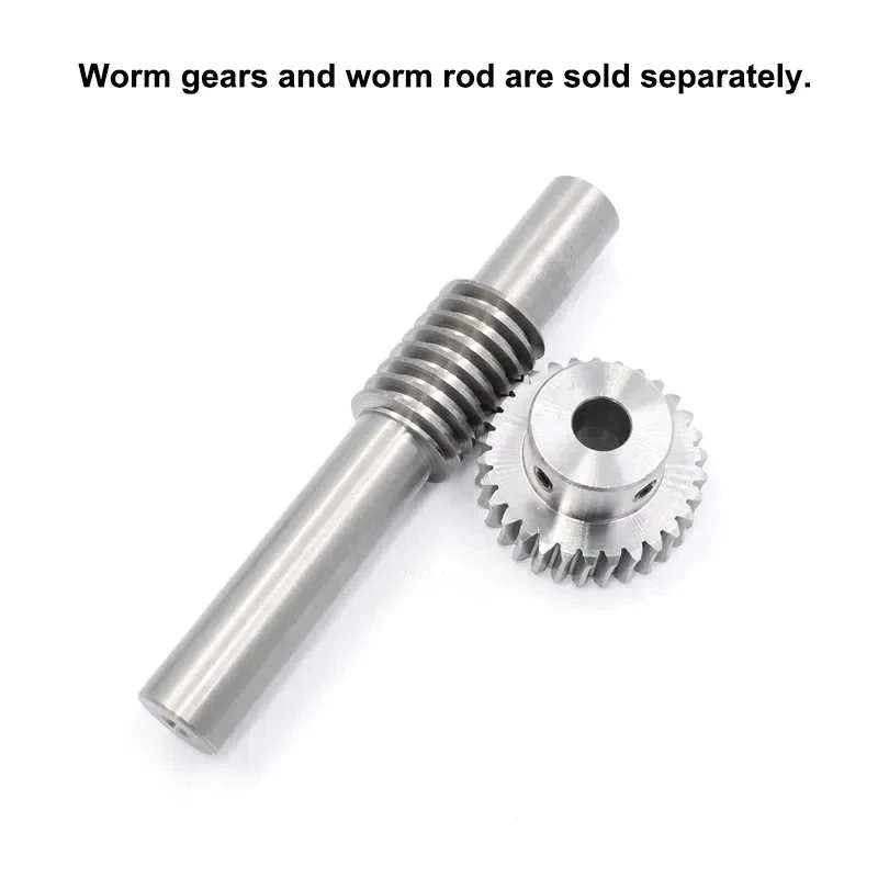 1Pcs Worm Gear Wheel Worm Rod 0.5M 20T-60T 45# Steel 0.5 Modulus 20 Teeth-60 Teeth Worm Gear Bore 4mm 5mm 6mm