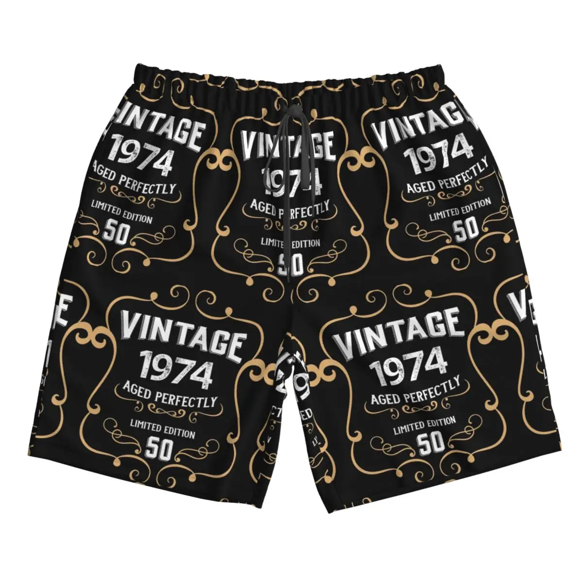 

50th Birthday Vintage 1974 Aged Perfectly Gift Trunks Beach Board Shorts Casual Quick Dry Swim Summer Men Pants