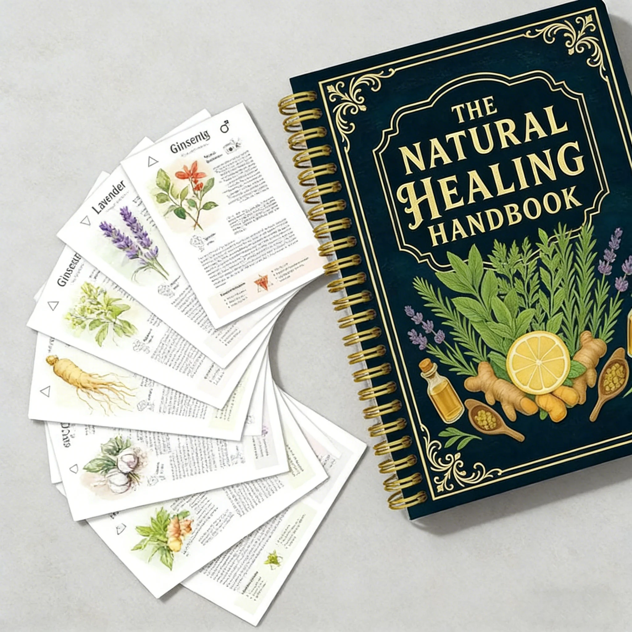 

Holistic Herbal Remedy Book - Natural Healing Guide with Recipes for Heart Support, Blood Pressure & Focus. Wellness Manual