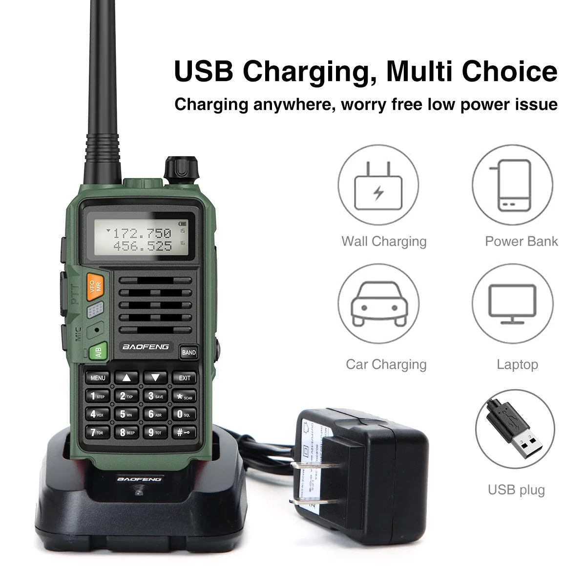 1/2PCS BaoFeng UV-S9 PLUS Waterproof Walkie Talkie 10W Powerful CB Radio Long Range Portable Two Way Radio for hunting travel