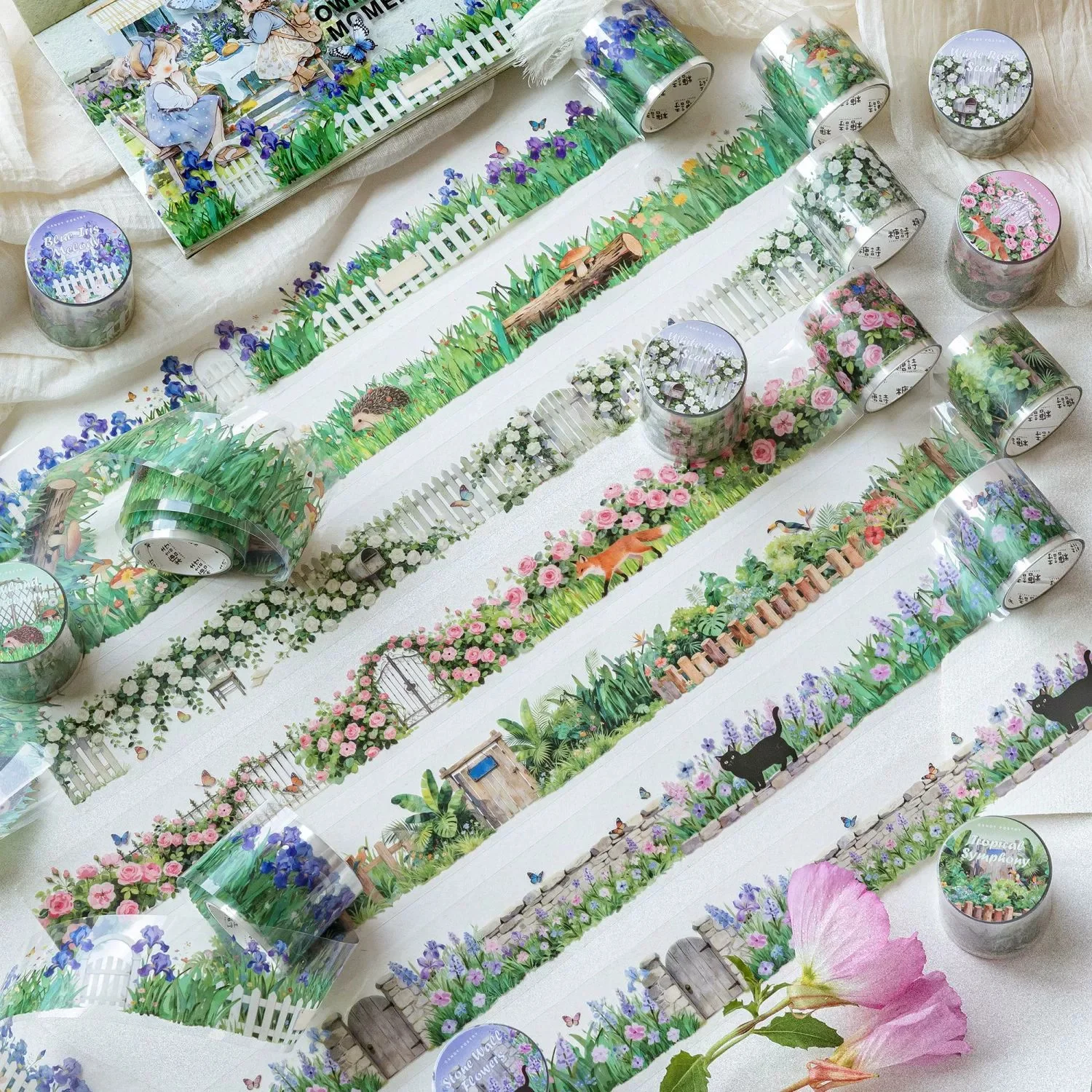 

1Pcs Flower Sea Washi Tape Watercolor Floral Scenery Loop Sticker Journal Scrapbook DIY Craft Decor