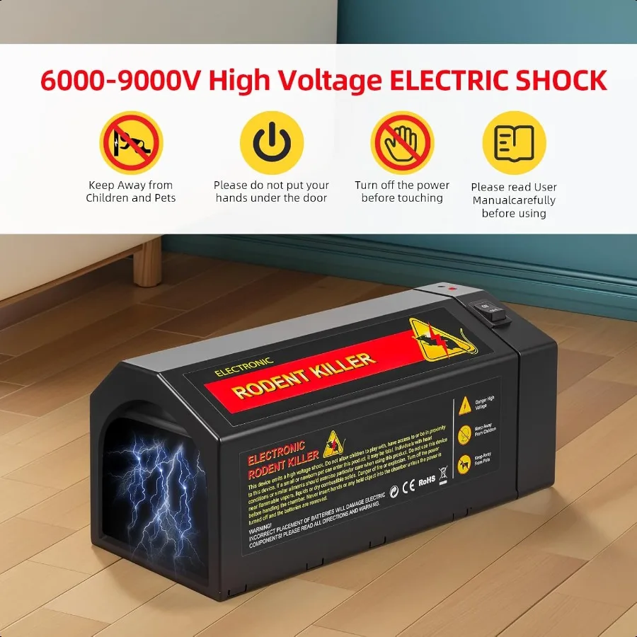 Electric Mouse Trap Zapper Powerful Rat Traps Indoor for Homes with AntiEscape Door Effective Reusable Humane Rodent Zapper Ele