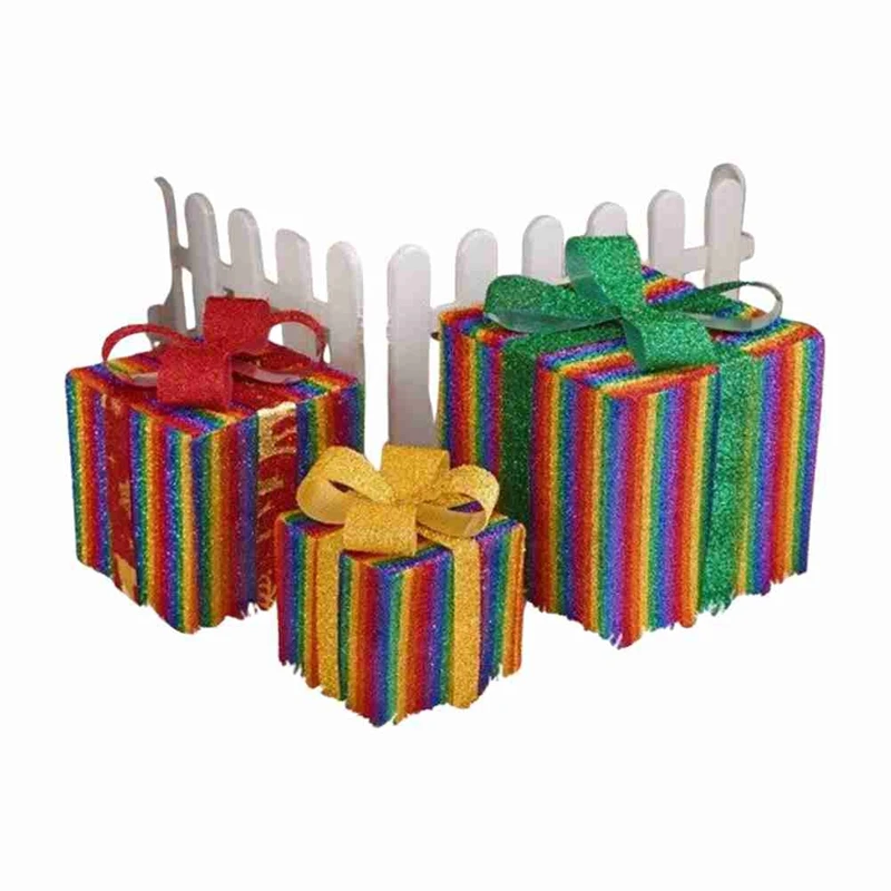 Gift Box Under The Christmas Tree Luminous Decorative Gift Box Rainbow Gift Box Luminous Gift Box