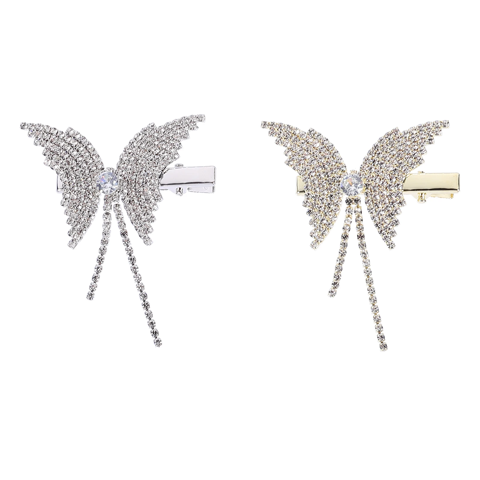 

2Pcs Rhinestone Lightweight Bow Suitable Wedding Dating HairDecorations Bow Hairpins Girl Accessories