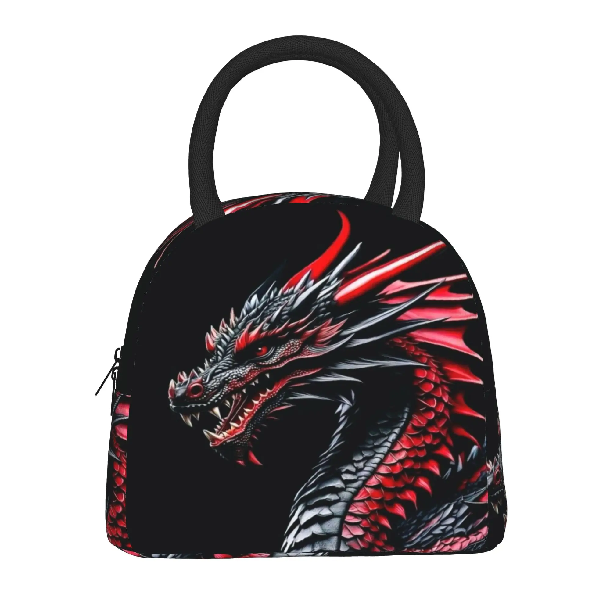 Back to school season  Storage Bag Dark Red Fantasy Dragon Graphic Art New Good Quality Daily Heat Preservation Lunch Bag