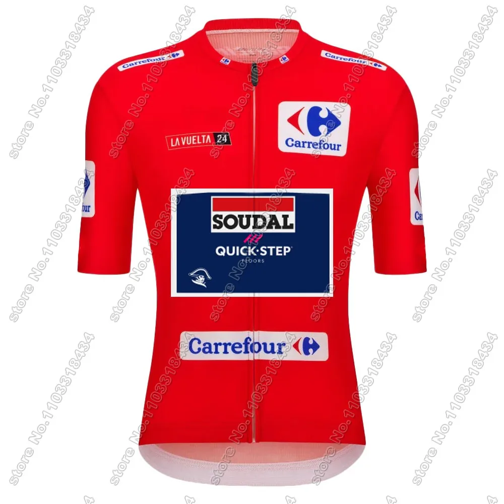 Soudal T-Rex Quick Step 2024 Cycling Jersey Short Sleeve Clothing France Spain Tour World Champion Road Bike Shirt Bicycle Tops