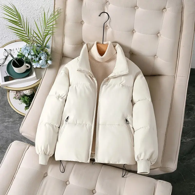 2024 outono inverno novas parkas casaco feminino manter quente puffer jaqueta gola harajuku outwear solto acolchoado outwear