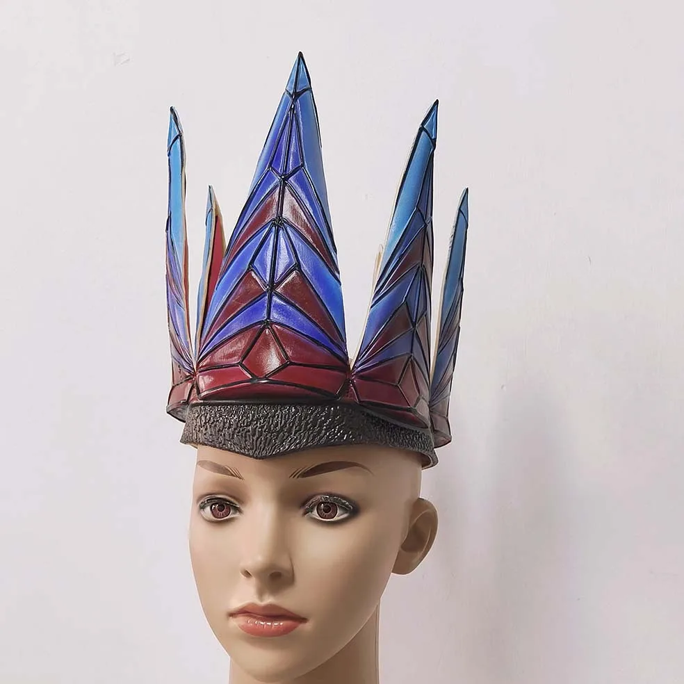 Cosplay Kristallkrone Kopfschmuck Blau-Rot Farbverlauf Latexkrone Halloween-Party Kostüm-Requisiten für Frauen – Detail 5