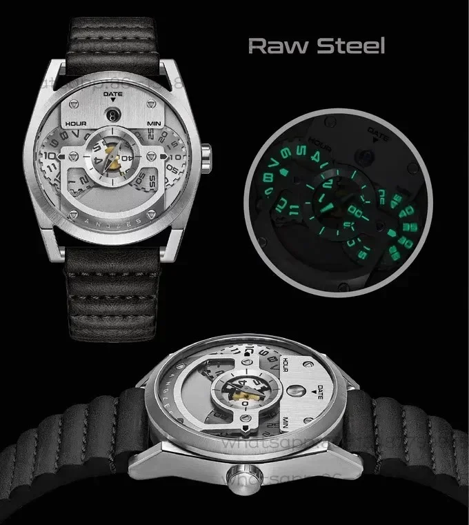 2026 Latest Model, Steel, Mechanical Time Jump Watch