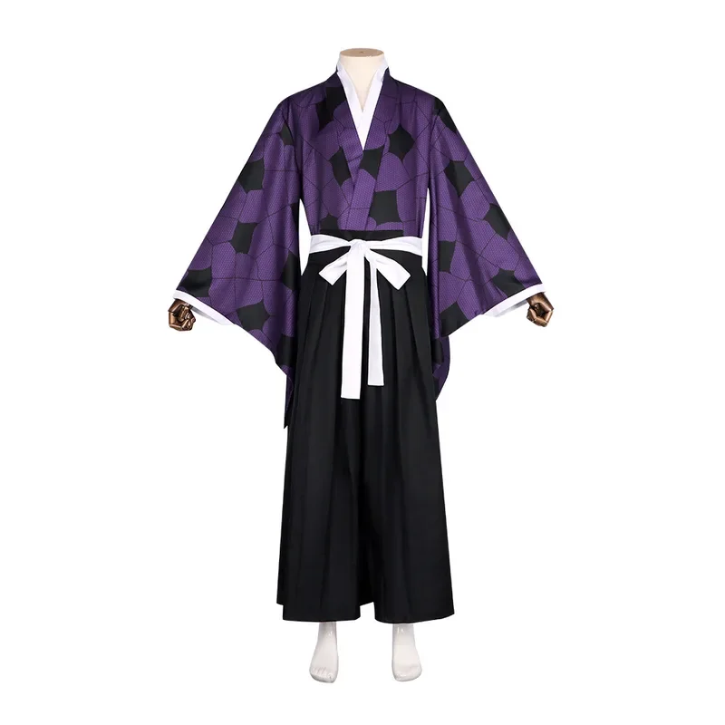 Anime Kokushibo Cosplay Costume Demon Slayer Cos Tattoo Stickers Anime Printing Kimono Uniform Shirt Halloween Carnival Outfits