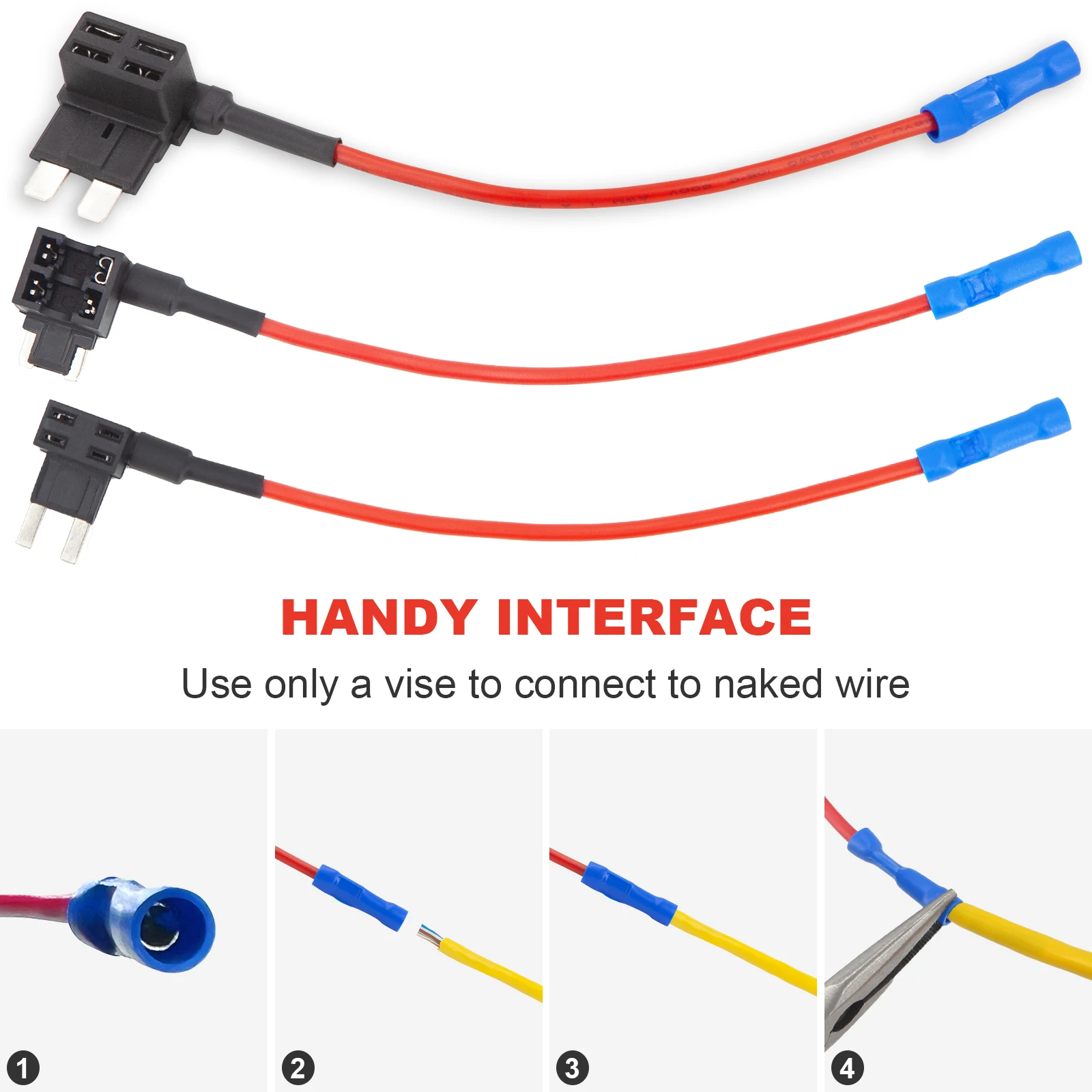 Standard/Mini/Low Profile Mini Blade Fuse Holder 12V Dual-slot Tap Adapter Add-a-Circuit for Auto Car Truck Boat Auto RV Camper