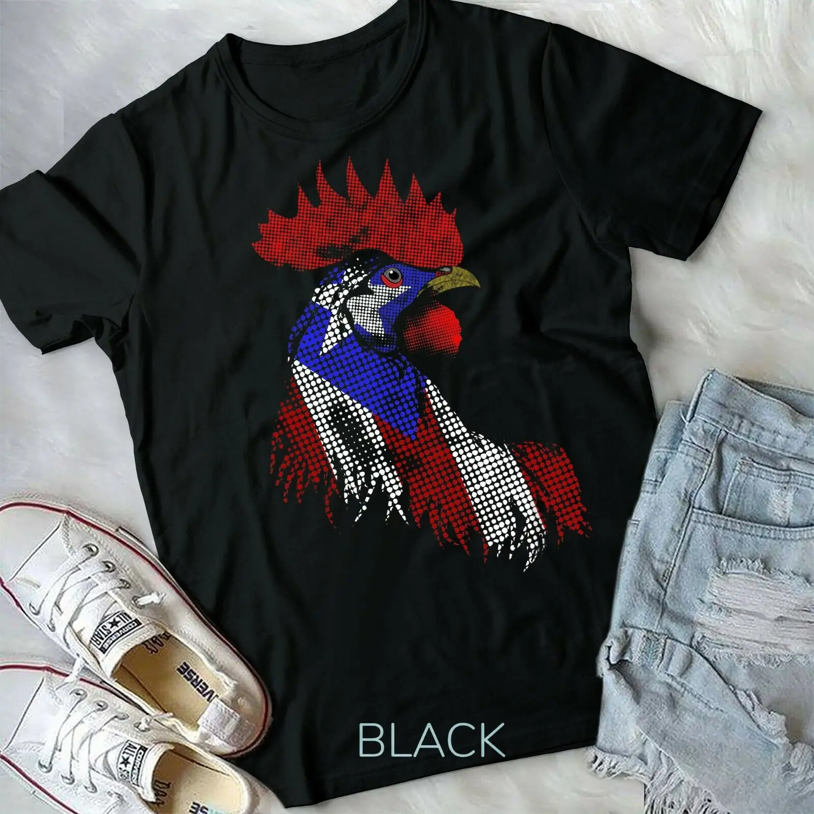 Puerto Rican Rooster Gallo Bandera Puerto Rico Rooster - Unisex Form T-Shirt