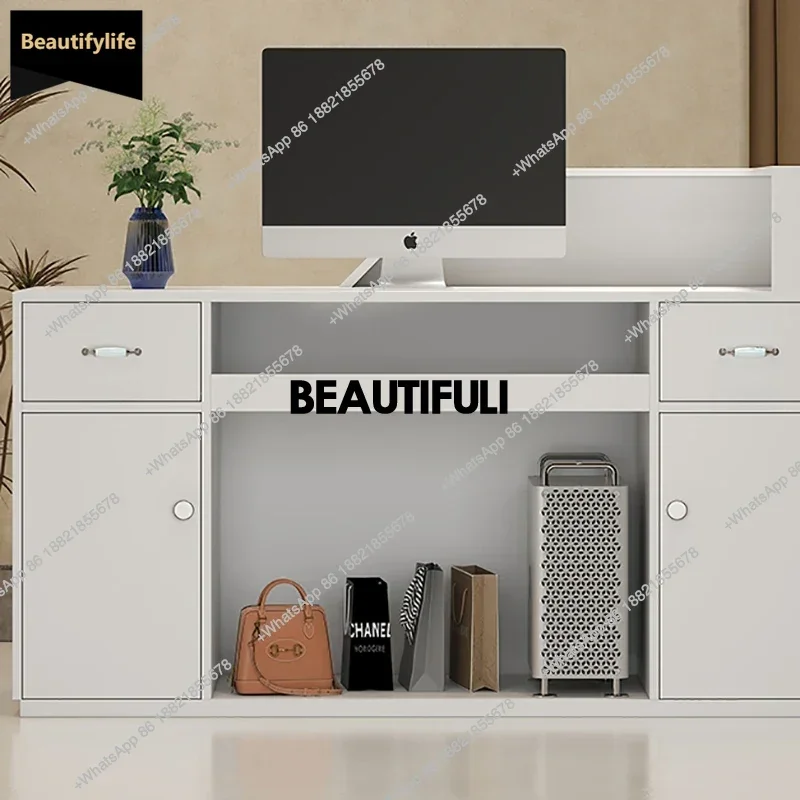 

D80 Salon Commercial Reception Desk Bar Counter Classic Unique Professional Glamour Simple Luxury Mostrador Commercial Furniture