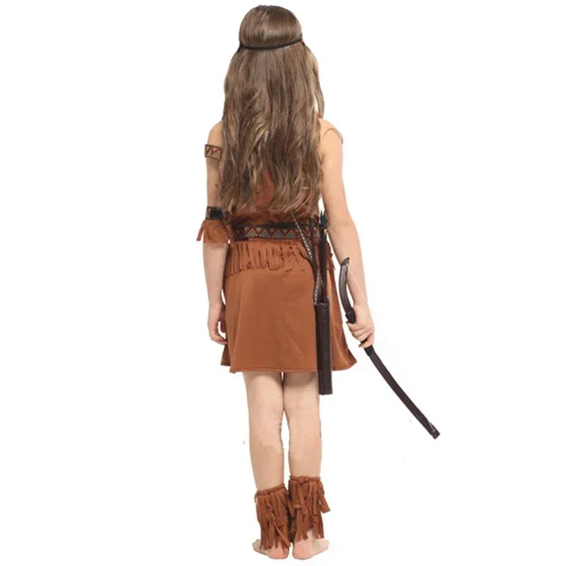 الهنود يتوهم اللباس لجميع القديسين كرنفال بوريم الأصلي الغابات الأميرة الأمريكية زي للفتيات