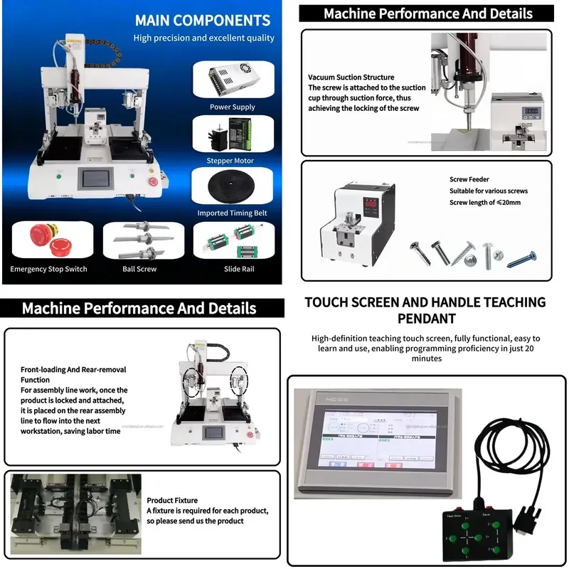 Manufacturer Direct Sheet Metal 4-axis PLC Controlled Motorized Automatic Screw Fastening Machine with 1 Year Warranty