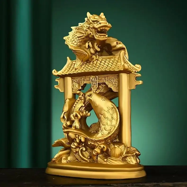 DSA brass fish leaping dragon gate ornament carp leaping dragon gate more than every year living room study desktop decoration