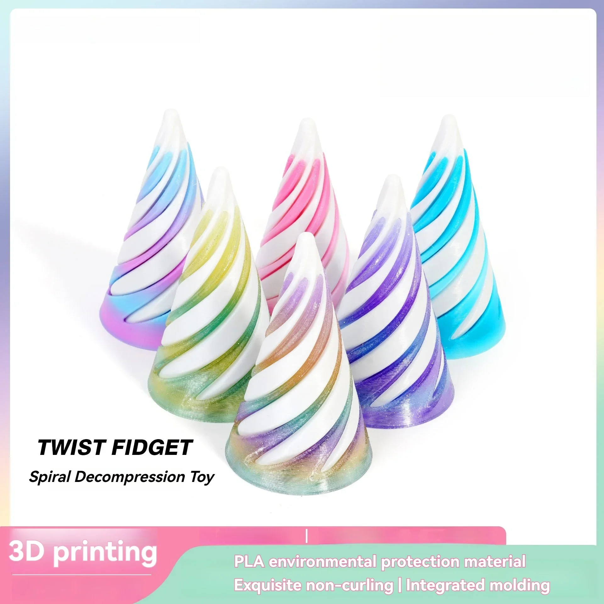 3D Printing Impossible Pyramid Passthrough Sculpture Helix Screw Spiral Cone Decompression Decorative Ornaments Fidget Toy