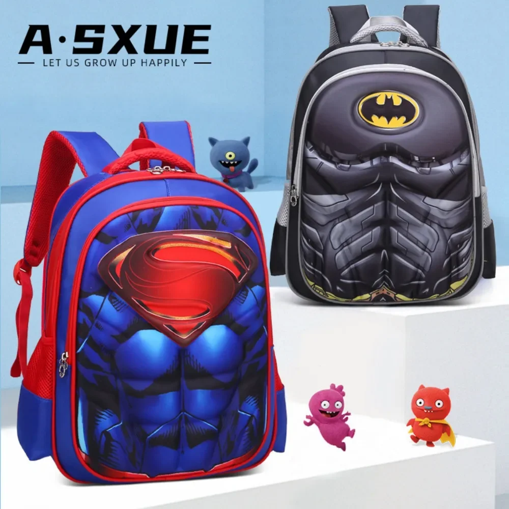 Marvel Spider Man Iron Man Kids Backpack Hero Series Fashionable Comfortable Trendy Safety Reflection 3D Hard Shell School Bags