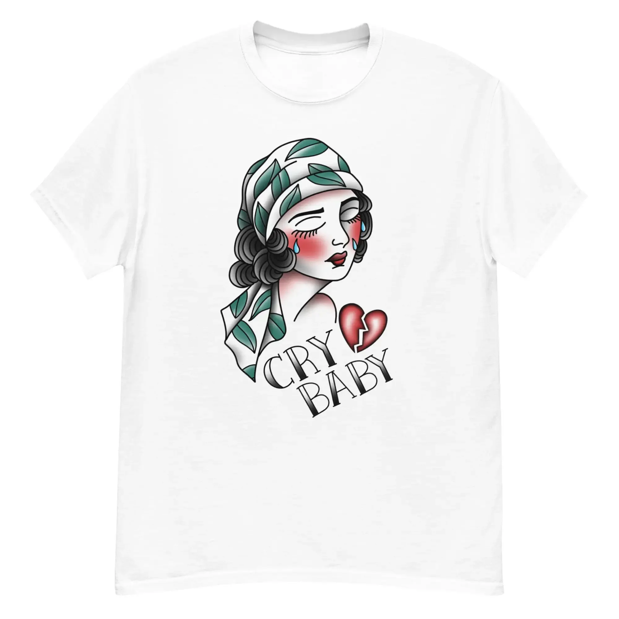 Camiseta con estampado de tatuaje tradicional Cry Baby, ropa estilo gipsy americano emo, estilo skater Crybaby Sad