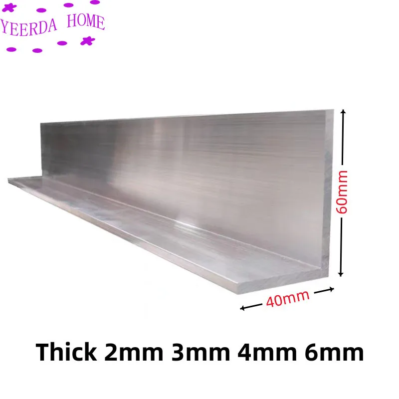 40x60mm series 6063 Right Angle aluminum,L-shaped aluminum alloy,Aluminum edging triangle profile,DIY Materials