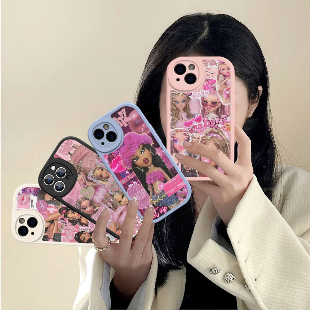 Fashion Lovely Doll B-Bratz Phone Case Hard Leather For IPhone 16 15 14 13 12 Mini 11 14 Pro Max Xs X Xr 7 8 Plus Fundas