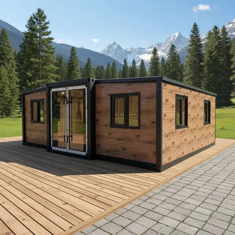 20Ft Container House Double-wing Scalable Folding House Prefab Modern Movable Expandable Container Home Shipping Portable Hotel