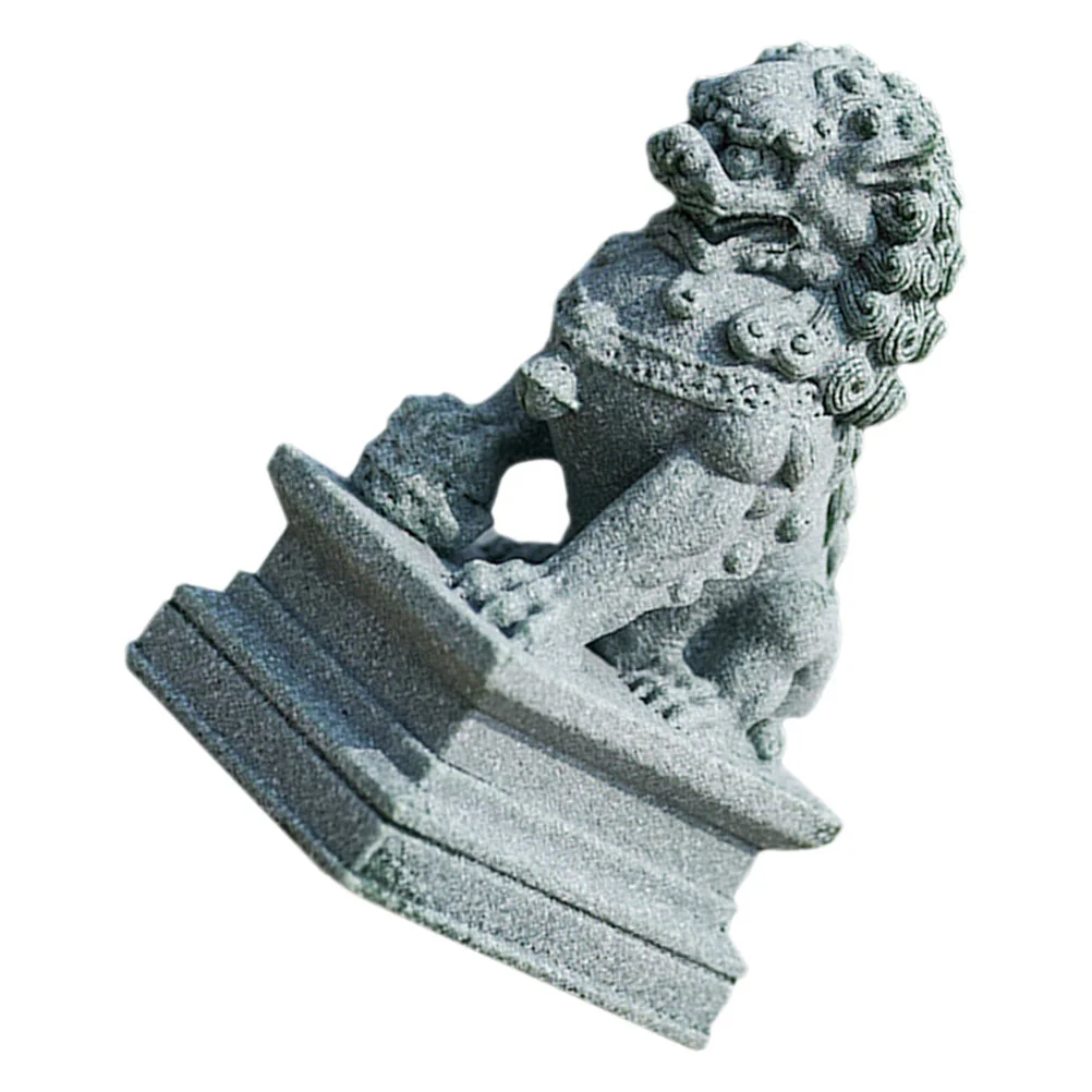 

Japanese-style Office Animal Lion Designed Adorns Stone Miniature Shape Decors Desktop Statue