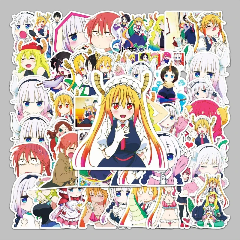 50/30/10PCS Tohru Kanna Kamui Eruma Popular Anime Peripheral Mobile Tablet Skateboard Decoration Waterproof Graffiti Stickers