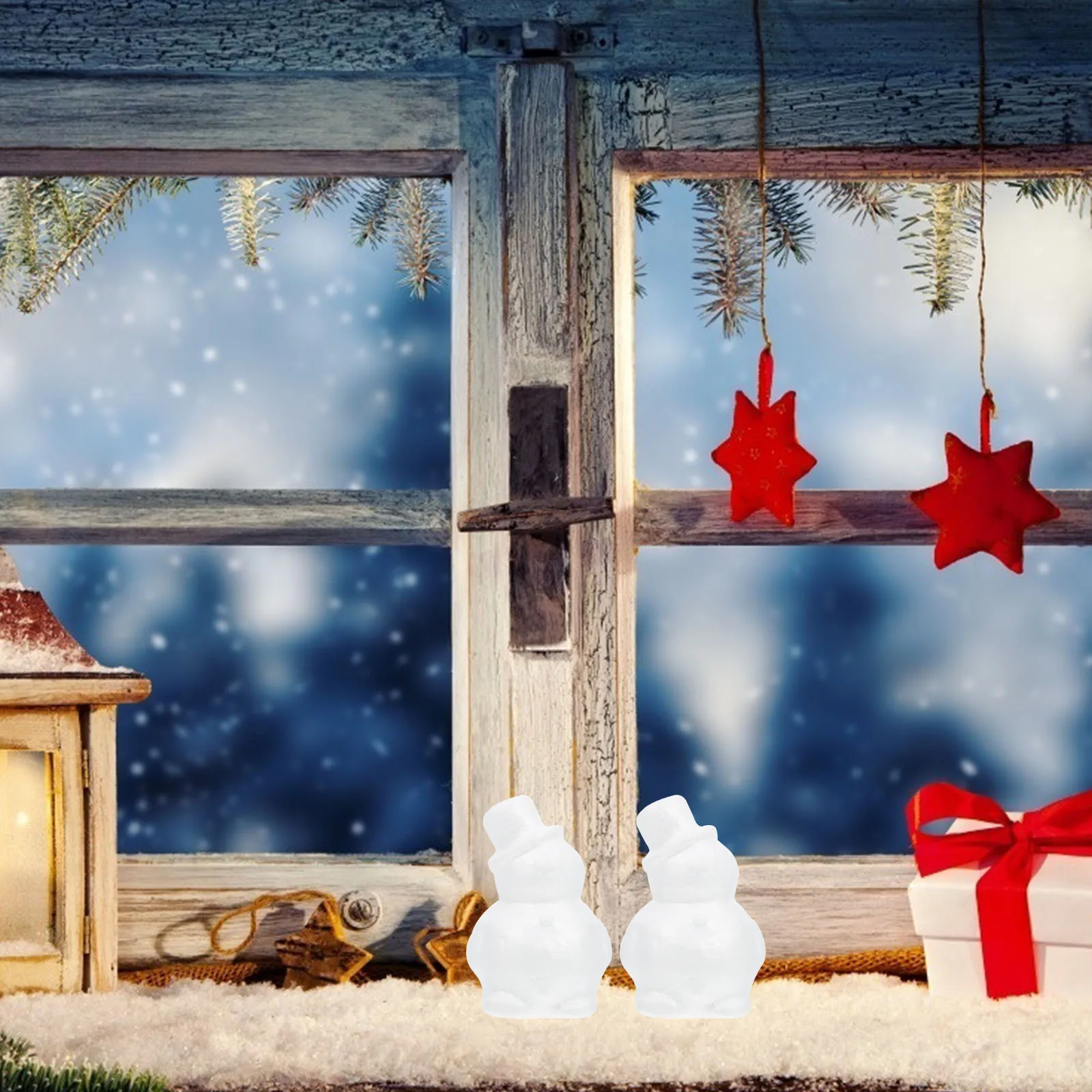 

10 Pcs Merry Snowman Foam Ball Christmas Ornament Xmas Scene Decor White Decorations