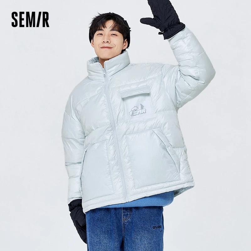 Semir Jacket Men Winter Cotton Clothes 2023 New Version Versize Trendy Cool Stand Collar Cotton Clothes Reversible Design Jacket