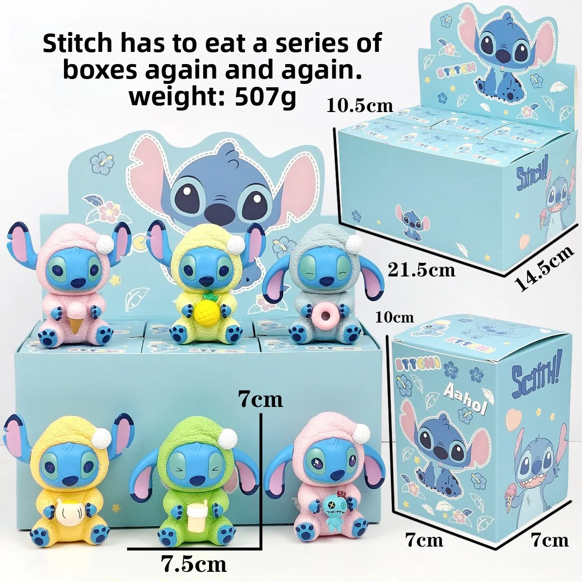 

New Stitch Eat Something Before Sleep Series Blind Box Action Figures Dolls Pendant Cute Ornament Mystery Box Surprise Toys Gift