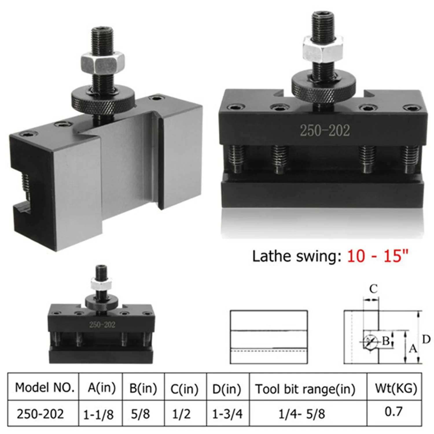 

【Flash Deal】2Pcs Bxa Quick Change Cnc Lathe Tool Post 1 Turning Facing Holder Holder For Lathes Tools - 250-201 10-15Inch & 250-