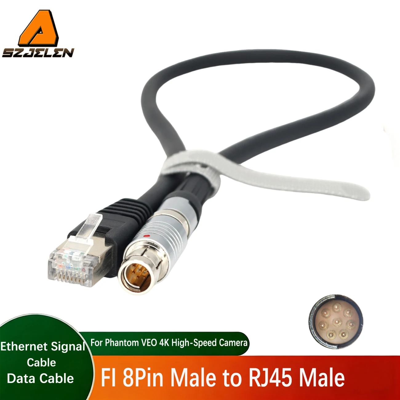 Ethernet Cable for Phantom VEO-S| UHS| T-Series| v2640 Onyx| Flex4K Camera Fischer 8 Pin to RJ45 Cable