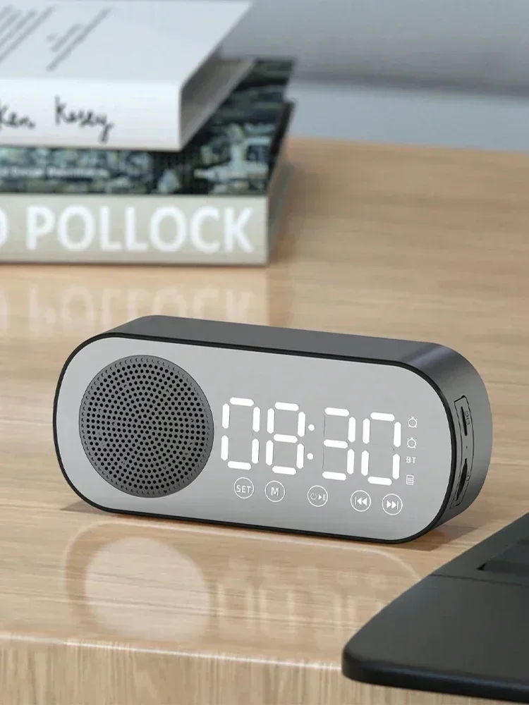 Mini AI Smart Alarm Clock Speaker  bluetooth speaker Subwoofer Clock, Wireless Bluetooth Speaker, Multi-functional Loud