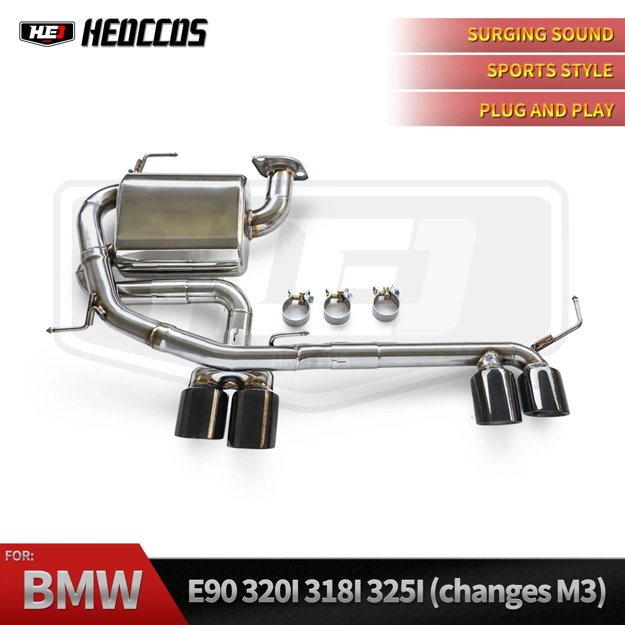 

Выхлопная система HEO Catback из нержавеющей стали E90 E92 325 330 320 335i Выхлопная труба для Bmw 3 серии 1999-2005 Performance Exhaust
