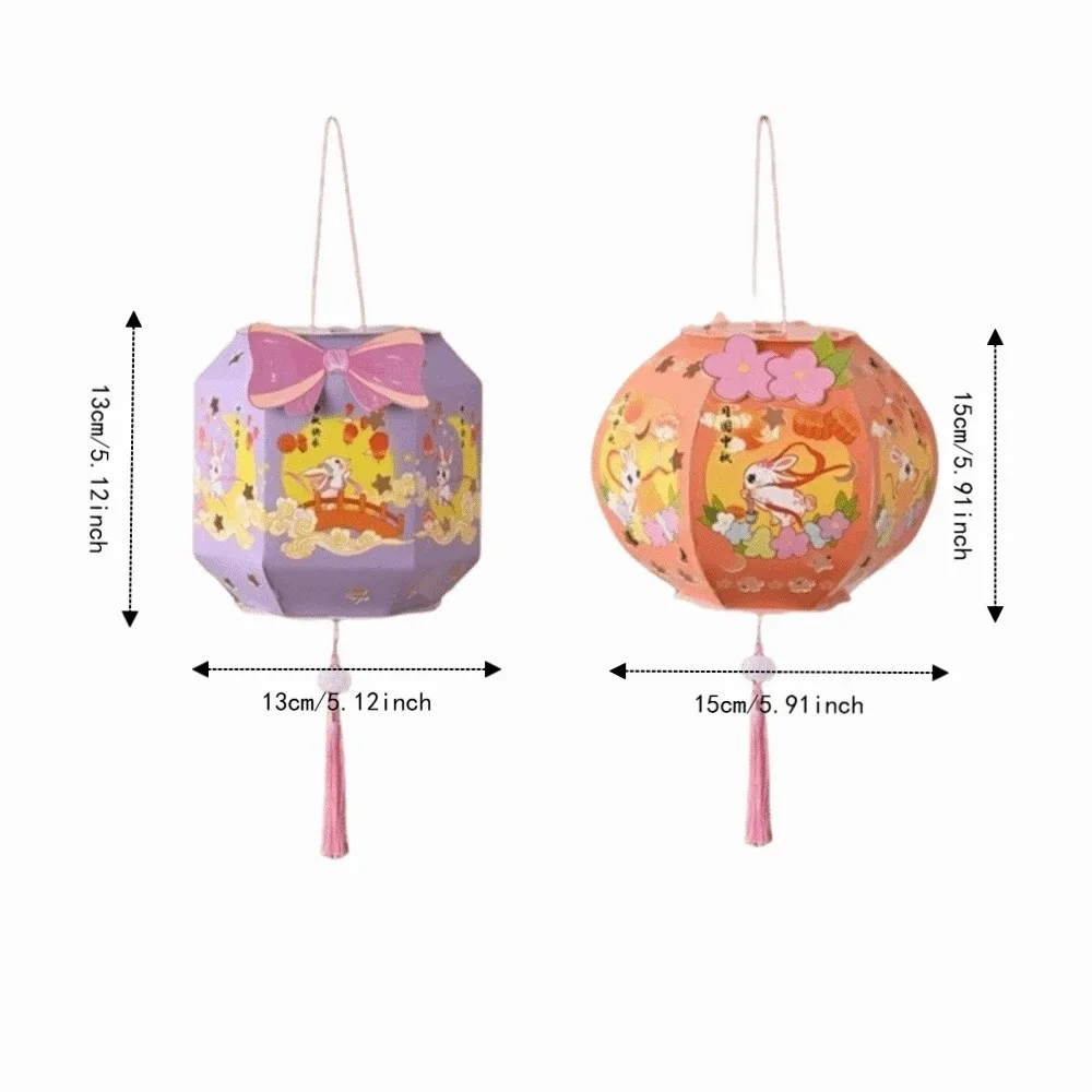 Picture 6: Rabbit Mid-Autumn Festival Lantern Handheld Projection Design DIY Craft Kit Lantern Luminous Design Six-Sided LED Lantern