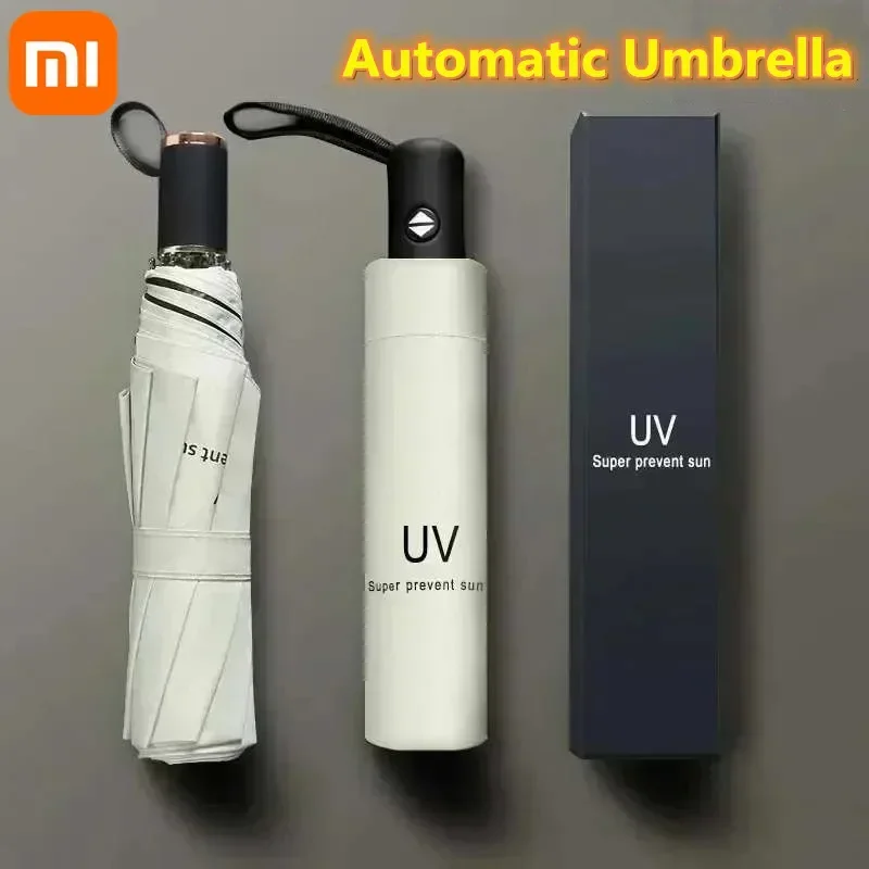 Xiaomi Folding Automatic Umbrella Outdoor Anti UV Rain Sun Umbrella Fashion Portable Windproof Light Women Men Parasol Umbrella