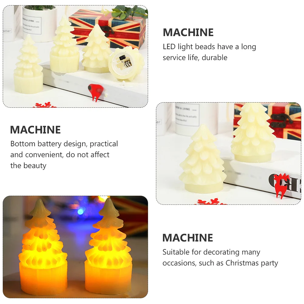

2 pcs Electronic Lamps Long Lasting Electronic Lamp Decorative Christmas Tree Lights Eco Friendly Safe Beige