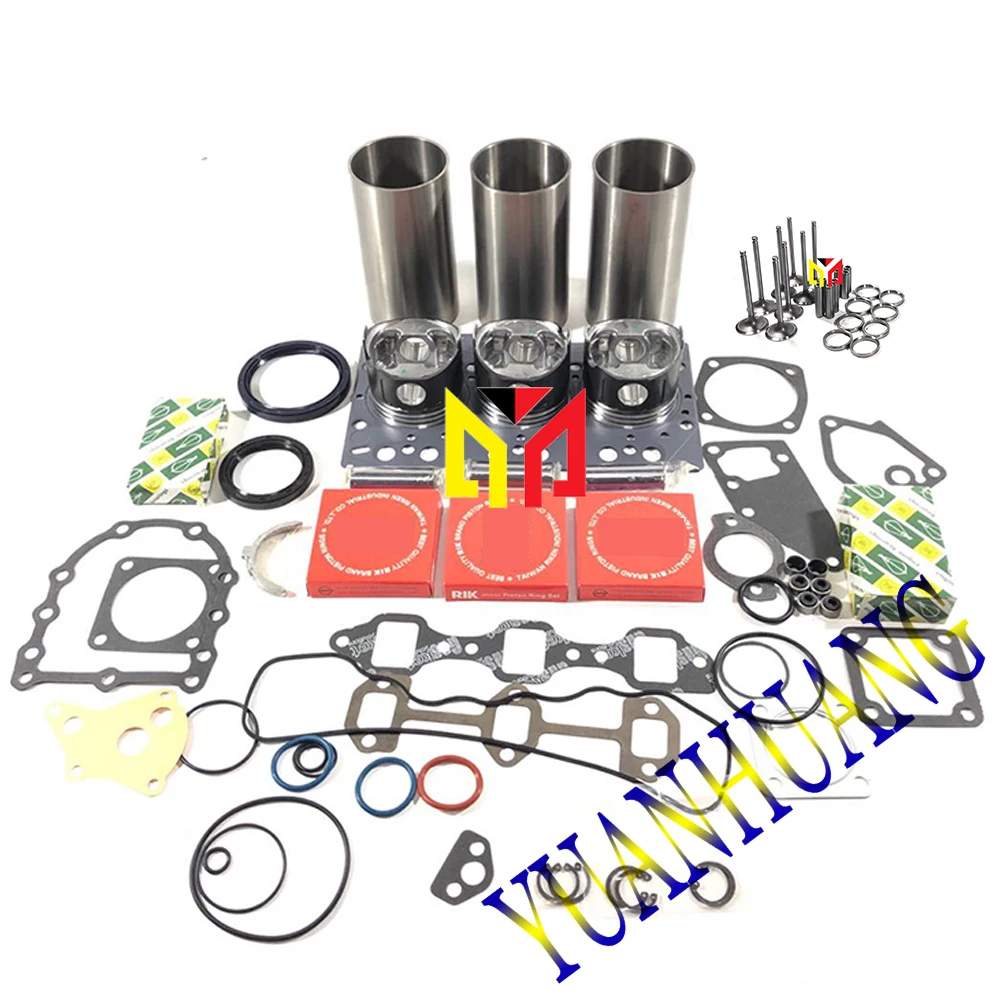 3D84 Overhaul Rebuild Kit Valves Compatible for Komatsu Engine 3D84-1F PC20-5 PC20-6 PC30-6 PC38UU-1 Piston 129004-22080