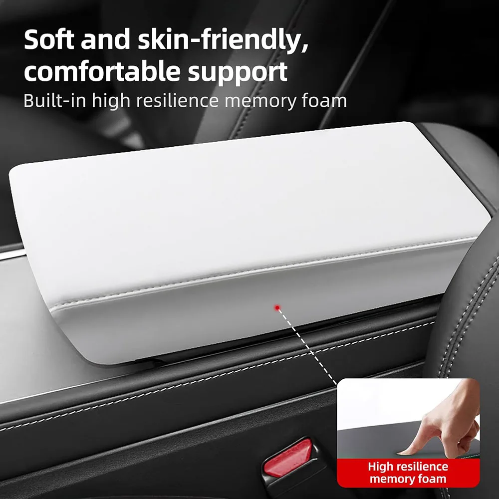 Für 2025 2026 Tesla Model Y Juniper Model 3 Highland Leder Armlehne Box Abdeckung Auto Mittelkonsole Deckel Innen Zubehör – Detail 3